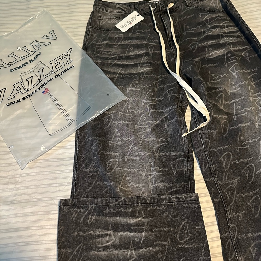 Valley Black Jeans with White Accents